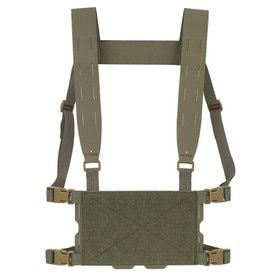 The Ranger Green Chesty Rig Mini Harness is fully adjustable.
